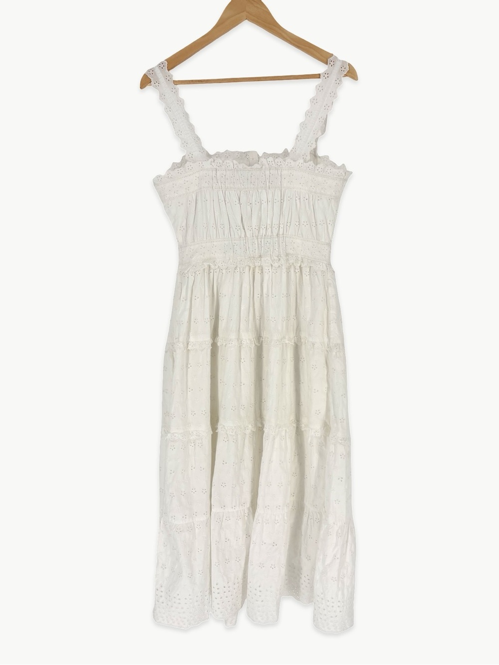 Gap × DÔEN Eyelet Midi Dress Size Small White Cottagecore Prairie Romantic NWT - Picture 8 of 15